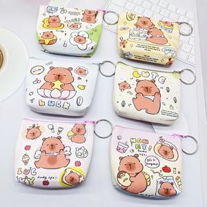 TEMU 6개입! 카피바라 프린트 여성용 동전 지갑, 귀여운 패턴 프린트, PU 소재 작은 휴대용 여성용 동전 지갑, 생일 선물, 졸업 시즌 선물, 어버이날 선물로 적합