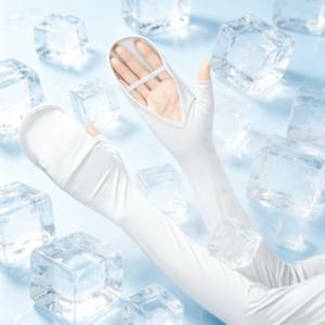 TEMU 여름용 차양 소매 2개 (1쌍), 남녀공용 아이스감촉 원단 디자인 소매, 사이클링 및 운전용 핑거 슬리브, 타이트한 팔 보호대