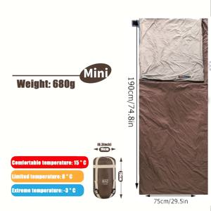 TEMU 올 시즌 침낭 - 초경량 통기성 편안한 나일론 봉투형 디자인, 캠핑, 하이킹 및 야외 여행에 적합