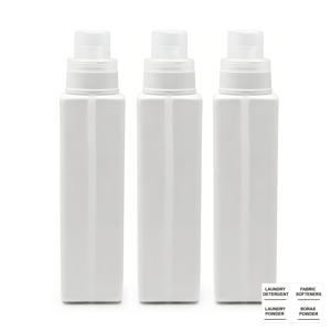 TEMU 세탁 세제 디스펜서 병 3개 세트(세제 미포함), 600ml 용량, 세탁분말, 액체세제, 섬유유연제 등 수납용, 재사용 및 리필 가능. HDPE 소재, 산 및 알칼리에 강함, 뚜껑에 계량 눈금 포함