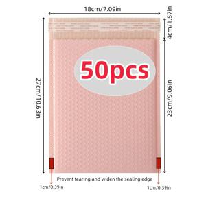 TEMU 50개입, 누드 핑크 코엑스트루젼 필름 버블 백, 자가 접착 입구 빠른 포장, 우편 및 택배 백, 로지스틱, 보석, 화장품, 책, 의류 빠른 배송 보조용