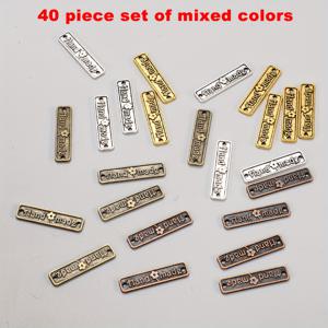 TEMU 40개 금속 수제 태그 - 사랑으로 만든 펜던트 태그 - DIY 공예 만들기 - 옷 청바지 신발 가방 직사각형 수제 프린팅 라벨 DIY 하드웨어 재봉 옷 청바지 장식