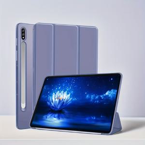 TEMU 삼성 갤럭시 탭 S10 FE/S9 FE 10.9인치, S7/S8/S9 11인치에 적합한 액상 보호 커버, 마그네틱 플립 스마트 케이스, 삼중 접이식 스탠드 디자인, 가볍고 내구성, 휴대 가능하고 휴대하기 쉬움, 우아한 외관