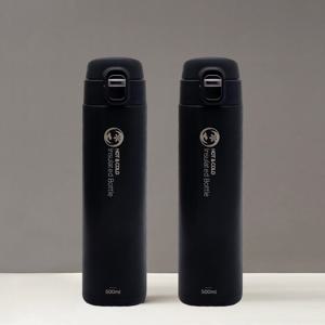 TEMU [1+1] 원터치 보온보냉 스텐 보틀 텀블러 500ml (블랙)