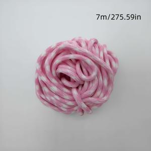 TEMU 7m/4mm 두께 세련되고 심플한 도파민에서 영감을 받은 하운드투스 폴리에스터 원형 끈, 수제 땋은 나일론 로프, 내마모성 및 손쉬운 절단 DIY 땋은 로프 액세서리, 직조 장식품, 열쇠고리, 가방 고리, 휴대폰 랜야드, 팔찌, 땋은 신발끈, 모자끈, 옷과 바지 조임끈, 다용도 사용, 공예 애호가를 위한 필수품
