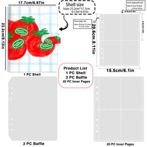TEMU 토마토 레드 과일 패턴 프린트 디자인, PU 가죽 소재, A5 사이즈, 카드 폴더 정리함에 적합, 자석 잠금, 엽서, 사진, 선물, 사진 앨범, 사진 책, 사진 카드, 기념품, SKZ, 과제
