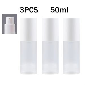 TEMU 3개 세트 15ml/30ml/50ml 진공 펌프 병 – 누수 방지 여행용 화장품 용기, 세럼, 크림, 로션, 토너용 | 흰색 뚜껑이 있는 재충전 가능한 반투명 사각형 병 | 수은 무첨가 & 무취 | 가정, 살롱, 선물용 보관함용 – 핸드 솝, 페이스 크림, 헤어 오일