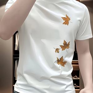 TEMU 헤비웨이트 뉴 아메리칸 하이스트리트 스타일 남성용 크루넥 스트리트웨어 브랜드 반팔 티셔츠, 유니크한 디자인, 니치, 프리미엄한 느낌, 스웨거, 캐주얼, 패셔너블, 활용도 높은, 반팔 커플 상의