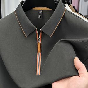 TEMU 남성용 경량 소프트 폴로 셔츠, 통기성 좋은 여름 레저 및 비즈니스 웨어, 레귤러 핏, 지퍼 칼라, 휴가 및 일상복에 적합, 의류, 남성용 반팔 티셔츠 패션 디자인, 부드러운 소재 셔츠, 골프 셔츠