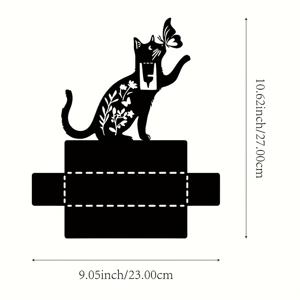 TEMU 귀여운 고양이 검은색 메탈 향로 모기 퇴치 상자 - 접이식 디자인, 가정, 캠핑, 정원, 요가 및 스파에 적합. 모던하고 튼튼한 선물, 실내 및 실외 사용에 적합, 고양이 장식
