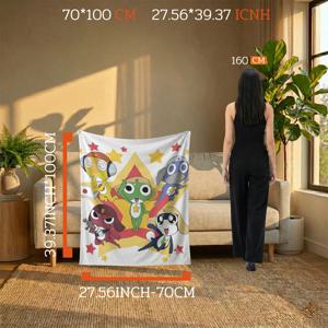TEMU 1개 개구리 케로로 부대 아트 담요, 포근하고 따뜻함, 소파, 침대, 사무실 및 여행에 적합. 모든 계절에 완벽한 선물이며 이상적인 발렌타인데이