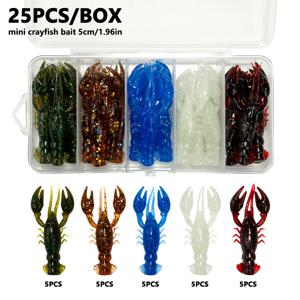 TEMU 25개/박스 게모양 미끼, 1.96인치/2.3G - 게 새우 및 게 루어, 담수 및 해수 낚시 소프트 미끼, 배스 루어에 적합