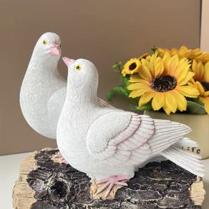 TEMU 수집용 피규어, 1개 클래식 스타일 레진 비둘기 조각상 - 정원용 추수감사절 야외 장식, 동물 테마, 지면 설치형 조류 야생 조각품 - 전기 또는 배터리 불필요