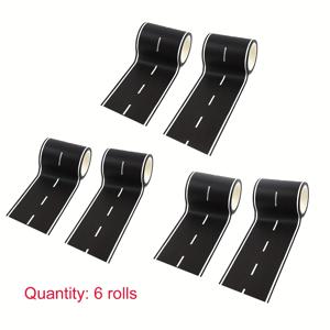 TEMU 2롤/4롤/6롤 아트 DIY 공예 와시 테이프, 뜯어서 붙이고 떼기 쉬운 재사용 가능한 도로 스티커, 자동차 테마 파티 용품에 적합