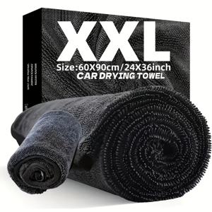 TEMU XXXL 초대형 자동차 청소 천 - 160.02x60.96cm & 91.44x60.96cm 슈퍼 흡수 울트라 파인 파이버 매듭 자동차 세차 천, 부드럽고 푹신한 원단, 무줄무늬, 자동차, 트럭, SUV 및 선박에 적합