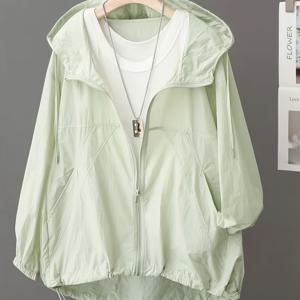 TEMU 여성용 경량 선크림 커버업 아이스 쿨 통기성 여름 루즈 재킷 미디엄 레인지