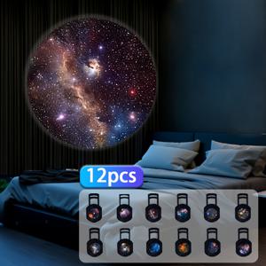 TEMU 창의적인 꿈의 패턴 전자 부품 USB 프로젝션 램프 별빛 은하 프로젝션 패턴, 휴대용 투명 LED 앰비언트 장식 야간 조명, LED 갤럭시 프로젝션, 360° 회전 가능 방향 장식 조명, 다양한 평면 벽에 적합