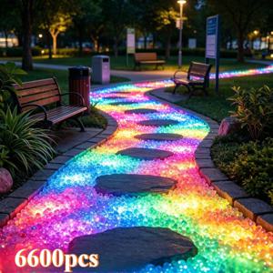TEMU 6600개 야광 레진 모래 입자 - 매우 밝은 멀티컬러 형광 비즈, 전원 불필요, 소원 병, 파티 장식, 야외 조각상, 어항 및 주얼리 제작용, 반짝이는 창의적인 공예, 밝은 시각 효과
