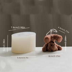 TEMU 귀여운 거꾸로 된 곰 실리콘 캔들 몰드 - 홈 데코용 DIY 향초 만들기 키트