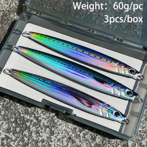 TEMU Fishing Master 3개입 장거리 캐스트 메탈 피처 미끼, 60G/ 80G/ 100G - 심해 및 참치 낚시용 아이리스 싱크 미끼, 트리블 훅이 있는 내구성 있는 구리 합금, 미끼 아버지의 날 크리스마스 발렌타인데이 남편을 위한 최고의 선물