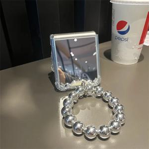 TEMU 삼성 갤럭시 Z 플립7 Flip6 5 Zflip5 Flip6 4 3 플립7FE용 한국식 럭셔리 도금 비즈 팔찌 체인 미러 케이스 후면 커버