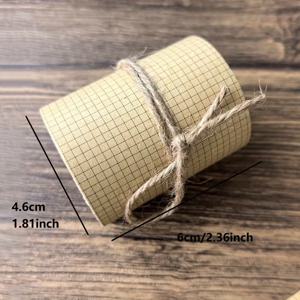 TEMU 6cm 폭 빈티지 크래프트 종이 그리드 글자 텍스트 와시 테이프 접착 테이프 DIY 스크랩북 스티커 라벨 마스킹 다이어리 잡지 저널