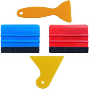 TEMU 펠트 엣지 스퀴지 차량 랩핑 도구 키트 4인치 비닐 랩 스퀴지 어플리케이터 도구 (차량 비닐 랩, 윈도우 틴트, 벽지, 데칼 스티커 설치용)