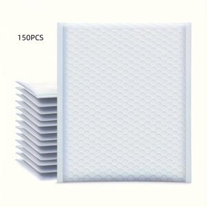 TEMU 100개/150개 폼 백, 8.5X10인치 흰색 로지스틱 포장 폼 백, 복합 펄 필름 버블 백, 두꺼운 자가 접착 실링 택배 포장 백