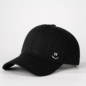 TEMU 1개 프린팅 즐거운 얼굴 야구 모자, 사계절 아웃도어 야구 모자, 남녀공용 트러커 햇, 통기성 조절식 여성용 골프 모자, 여름 패션 곡선형 챙 Y2K 커플 모자