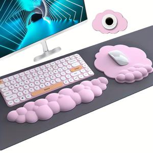 TEMU 3개입- 손목 받침 키보드, 컴퓨터 키보드 메모리폼 손목 받침, 키보드 타입을 위한 인체공학적 손목 받침, 손목 압력을 완화하는 키보드 패드, 가정, 사무실 및 게임에 적합