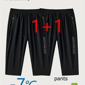 TEMU 탄성 허리 밴드로 착용감이 좋고, 안전하게 보관할 수 있는 지퍼 포켓이 있는 레터 프린트 반바지 2벌 세트입니다. 여름에 즐기는 라이딩을 편안하게 해주는 통기성 좋은 원단을 사용했습니다. 야외 레저, 러닝, 일상복으로 완벽합니다.