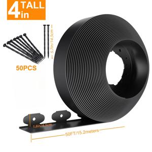 TEMU 굴착 없는 조경용 정원 에징 | 길이 50ft, 고정용 50개 포함 | 4인치 높이 잔디용 블랙 유연한 경계석 | 17ft 33ft 50ft 66ft 선택 가능, 아버지의 날 선물