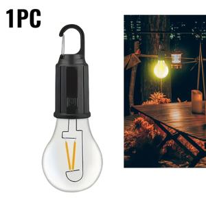 TEMU 1개 LED 태양광 충전식 캠핑등, 후크 디자인 핸즈프리 손잡이 없는 야외용 플래시라이트 - 크리스마스 장식, 비상, 등산, 낚시, 휴대용 3가지 조명 모드 텐트 램프
