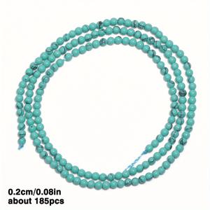 TEMU 정교한 미니 천연석 원형 그린 라인 터키석 구슬, 일관된 품질의 소형 사이즈 2mm, 주얼리 제작용 완벽한 루즈 허리 스페이서 비즈, 핸드메이드 우아한 팔찌 목걸이 수공예품, 데일리 착용 DIY 크리스마스 장식 액세서리