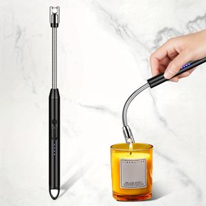TEMU 360° 회전 방풍 충전식 전기 라이터, 긴 라이터 양초 라이터, USB 충전 점화 장치, 내구성이 뛰어난 유연한 호스 장착, 크리스마스 선물로 좋은 선택, 가벼운 양초, 가스레인지, 캠핑에 적합