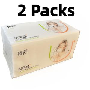 TEMU 2팩 [물에 젖었을 때 쉽게 부러지지 않음] 대형 페이셜 티슈, 1040매 대용량 부드러운 페이셜 티슈, 무광/무염료, 두꺼운 냅킨 가정용 필수품, 가정용 종이, 여행용, 호텔 레스토랑, 사계절에 적합