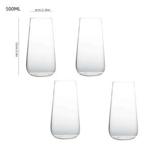 TEMU 4개입 물컵 세트, 16.9Oz 대형 컵 4개, 투명 경량 유리, 과일 주스, 아이스티, 모히토, 주방 및 바 유리 세트, 플랫 라이트 유리 - 단층 컵, 고 붕규산 유리 재질 - 간편한 투명 티컵