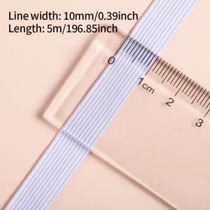 TEMU 길이 5미터 6/8/10mm 흰색 신축성 고무줄, 옷 袖단용, 웨딩복용 신축성 밴드, 고무줄, DIY 재봉용 신축성 끈 재봉 액세서리