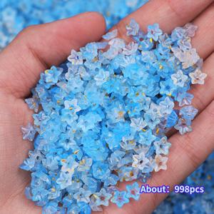 TEMU 그라데이션 블루 7mm 별 모양 스페이서 비즈, 골드 글리터 포인트, 주얼리 제작 용품 – 목걸이, 우정, 핸드백 참, 펜 펜던트, 의류 장식, 귀걸이 부품, 공예 비즈 추가에 적합
