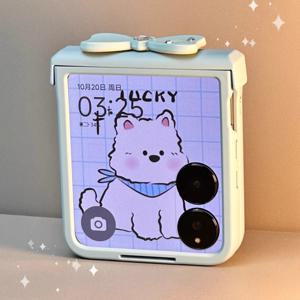 TEMU Phone Case: New INS Korean Cute Blue Bowknot Chain Phone Case for for Samsung Flip 7/6/5/4/3 for Motorola Razr 60 50 70 Ultra Fa