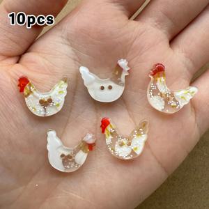 TEMU 빈티지 공예 수탉 단추 10개, 투홀 수지 단추, 16.7*13.5mm 내구성 있는 수지, DIY 수제 재봉 용품, 의류, 장식 및 공예 프로젝트용, 재봉 액세서리, DIY 장식용 단추, 의류용 단추, 예술적인 단추, 자연스러운 외관, 수제 느낌, DIY 팔찌 액세서리