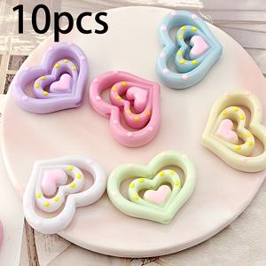 TEMU DIY 의류 장식 및 액세서리용 30mm 하트 모양 아크릴 구슬 10개, 핸드메이드 주얼리 재료, 공예 용품, 실내 장식, 미술, 목걸이, 팔찌, 귀걸이 등을 위한 수제 구슬 부품, 휴대폰 고리, 키체인, 가방 펜던트 액세서리