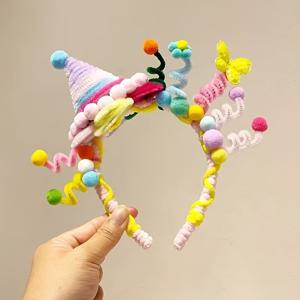 TEMU 핸드메이드 꼬아서 사용하는 공예용 스틱 숫자 케이크 토퍼 생일 모자 장면 장식 파티 헤어밴드 인플루언서 사진 촬영 소품 헤어 액세서리