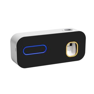 TEMU 자동 치약 디스펜서가 있는 스마트 칫솔 소독기 1개 - 벽걸이형 USB 충전식 배터리, 5구 칫솔 홀더에 적합, 시스템이 있는 모던 욕실 정리함, 가정 장식용 내구성 있는 플라스틱 스탠드 선물용