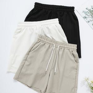 TEMU 여성용 3pcs 단색 캐주얼 스포츠 신축성 허리 사선 포켓 반바지, 여름용 편안한 반바지