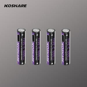 TEMU KOSHARE AAA 1.5V 1000mWh 충전식 리튬 배터리 2/4/8개, Type-C 충전 포트 정전압 충전식 리튬 배터리, 장시간 사용 가능하고 내구성이 뛰어나며 리모컨, 무전기 등에 이상적