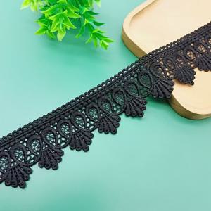 TEMU 2야드 우아한 꽃무늬 크로셰 레이스 장식, 수용성 자수 롤리타 스타일, 웨딩 장식, DIY 공예, 드레스, 커튼, 선물 포장용