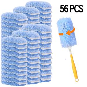 TEMU 55개 파란색 먼지떨이 리필, 짧은 손잡이 1개 포함, 다용도 먼지떨이 키트, 가구, 천장 선풍기, 블라인드, 키보드, 통풍구 청소용