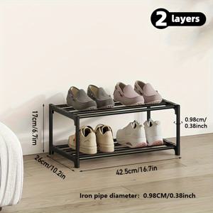 TEMU 1pc 간단한 다층 신발장, 튼튼한 선반 신발 보관 선반, 쉬운 조립 신발 보관 용기, 현관, 복도, 침실, 거실, 집, 기숙사, 2-8 레이어를 위한 가정용 보관 및 조직