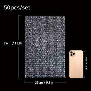 TEMU 50개입 25X35Cm 충격 방지 투명 버블 백 두꺼운 충돌 방지 낙하 방지 택배용 버블 필름 패드 포함 안전 배송 보장